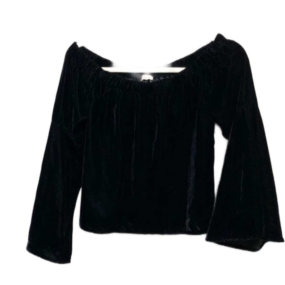 Vintage Hollister Velvet Off Shoulder Witchy Goth Wide Sleeve Top